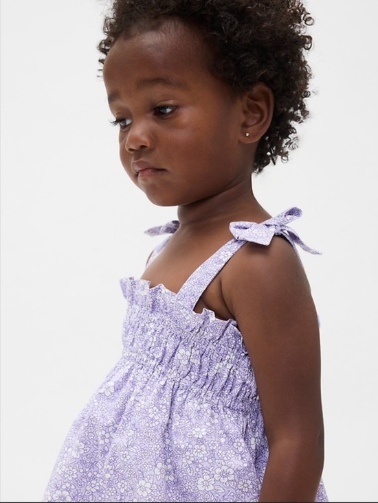 GAP Other - GAP Lilac Floral Smocked Bow-Strap Cotton Dress sz 5